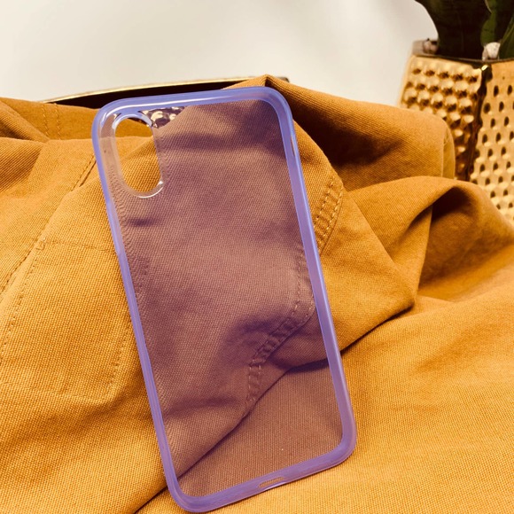 iPhone 7/8 Case Purple Clear Transparent Mobile Phone Cover NEW - Picture 3 of 7